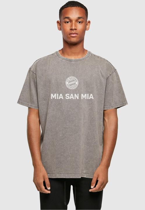 Produktbild FC Bayern München Mia San Mia Logo Acid Washed Heavy Oversize Tee - 116665 (L)