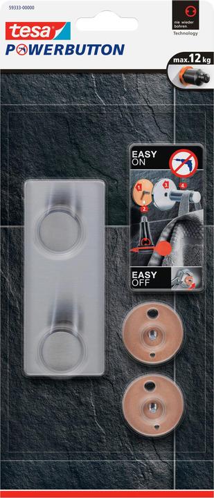 Actual product image tesa Powerbutton Double Hook Classic
