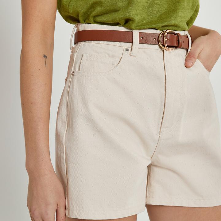 Actual product image La Redoute Collections High Waist Jean Shorts (48)