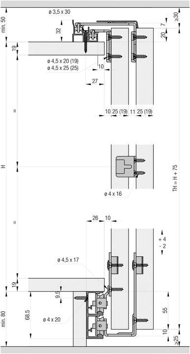 Actual product image HAWA Sliding door fittings -COMBINO 50 H FS, Forslide