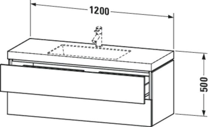 Actual product image Duravit Vanity unit L-CUBE m WT Vero Air 500x1200x480mm 1 HL bas ma