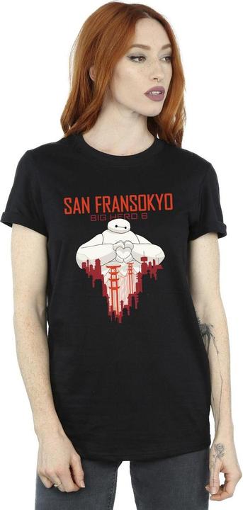 Immagine prodotto Disney Big Hero 6 Baymax San Fransokyo Heart Maglietta Ampia Donna (S)