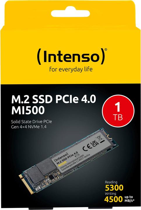 Produktbild Intenso M.2 SSD MI500 1TB PCIe NVMe Gen 4x4 (1000 GB, M.2 2280)