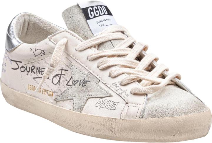 Produktbild Golden Goose super star sneakers in leather and suede color white and silver (40)