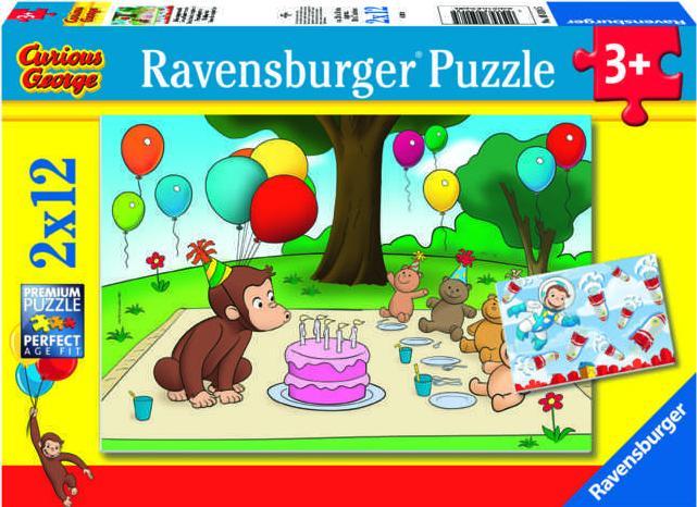 Image du produit Ravensburger 2 12 pièces de puzzle - Curious George (12 pièces)