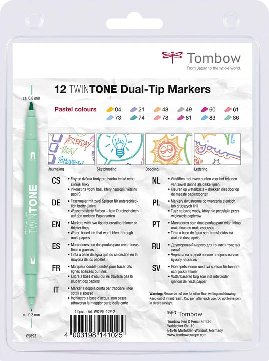 Actual product image Tombow TwinTone (Multicoloured, 12 x)