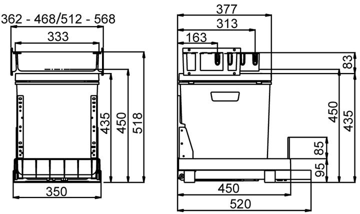 Image du produit Müllex Poubelles BOXX40-R E=550/600 L/H/ (41 l)