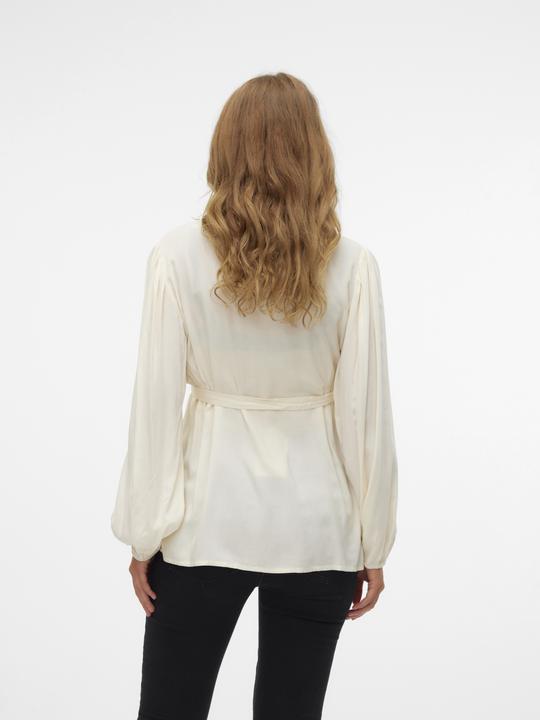 Produktbild Mamalicious Normal geschnitten Mandarin Kragen Ärmelbündchen mit Knopf Ballonärmel Top Bluse (S)