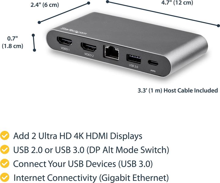 Image du produit StarTech DK30C2HAGPD (USB-C, 4 Ports)