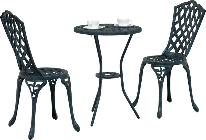 Produktbild VidaXL 3-teiliges Garten Bistro Set Grün Gusseisen (53 cm)