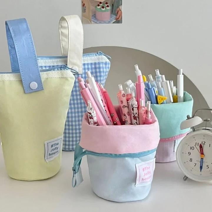 Produktbild Only-Bags.Store Large Capacity Pencil Pouch High School Students Large Capacity Pencil Case Can Stand Stationery Bag