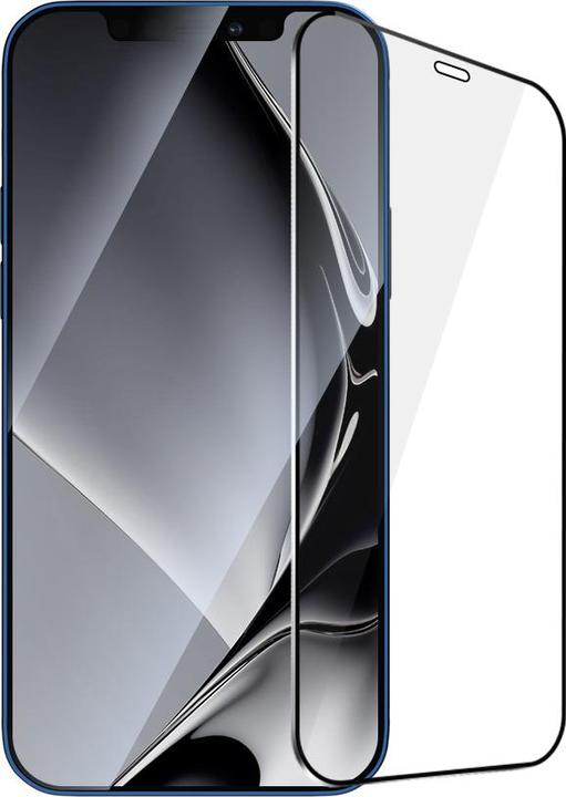 Actual product image OEM Tempered glass metal frame for iPhone 12 / 12 Pro 6.1" black frame (iPhone 12)
