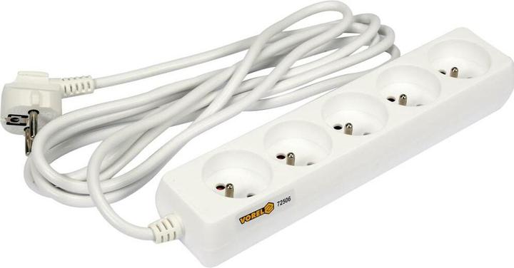 Produktbild Toya Elektrisches Verlängerungskabel mit Erdung, 5 Steckdosen, 3 m, 72506 (3 m)