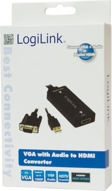 Produktbild LogiLink CV0060 - VGA mit Audio- und HDMI-Konverter (HDMI, 20 cm)