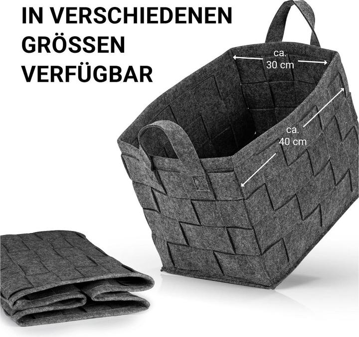 Produktbild N8werk Aufbewahrungskorb Filz 40 cm Dunkelgrau (1 x, 40 cm)