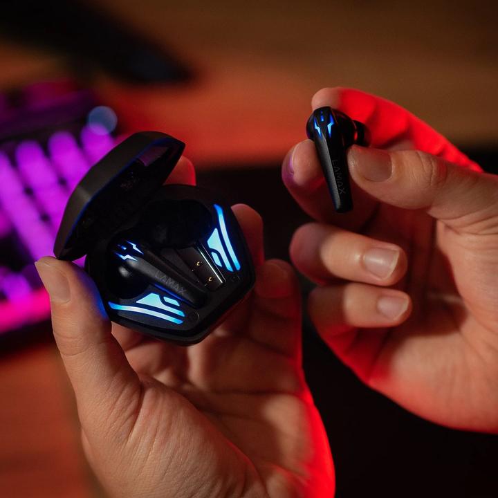 Produktbild Lamax LMXHNI1 headphones/headset True Wireless Stereo (TWS) In-ear Gaming Bluetooth Black (Kabellos)