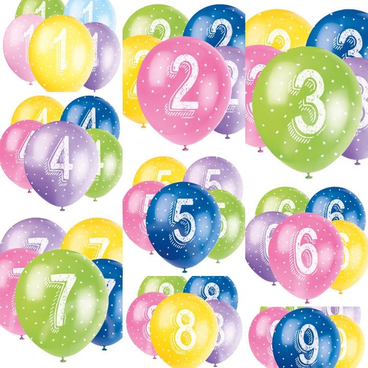 Actual product image Unique Balloons 1 year assorted 30cm (5pcs)