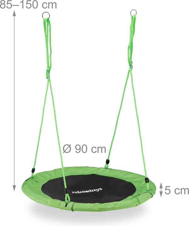 Image du produit Relaxdays Balançoire nid d'oiseau rond 90 cm