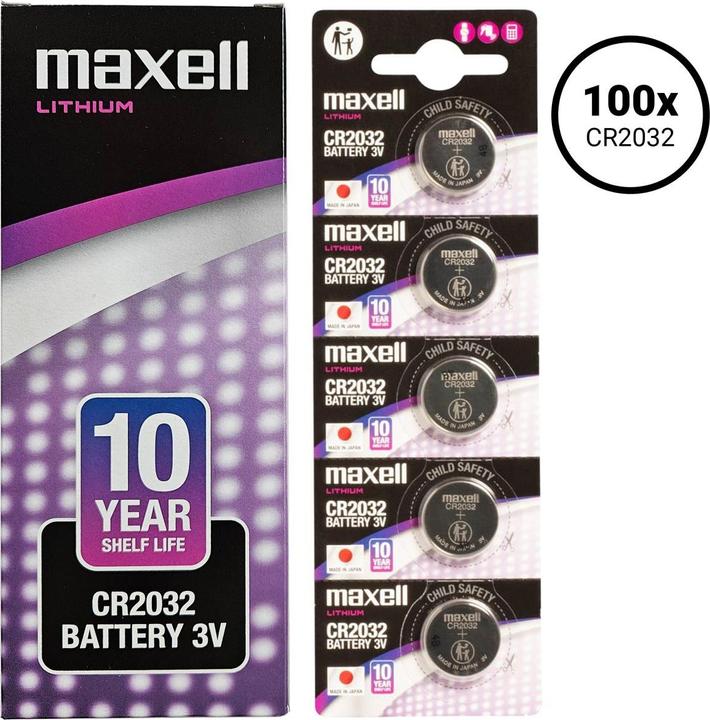Actual product image Maxell CR 2032 3V lithium battery (100 pcs., CR2032, 220 mAh)