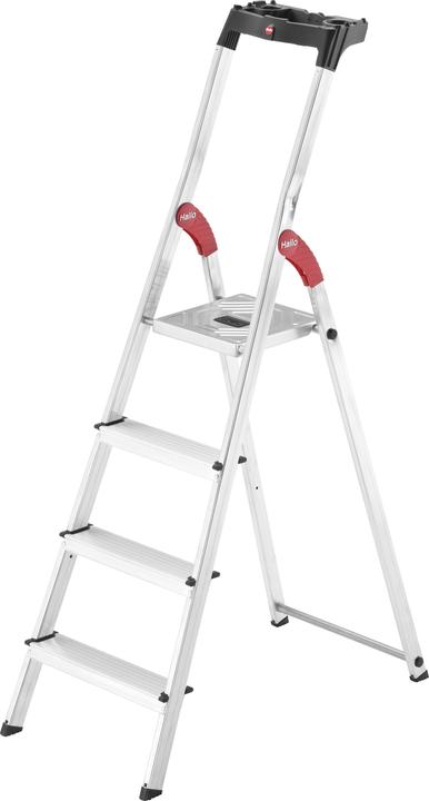 Hailo L60 StandardLine, Alu-Sicherheits-Stehleiter, 4 Stufen (Stehleiter, 161 cm)