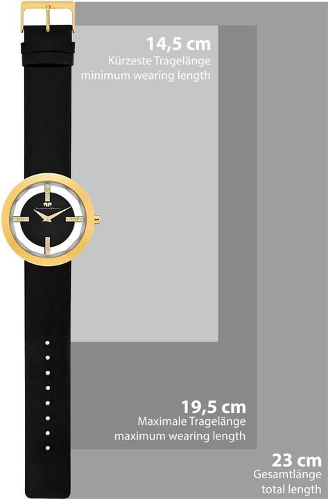 Image du produit Montre à quartz Lucrezia en cuir véritable noir - 4336 (Montre analogique, 42 mm)