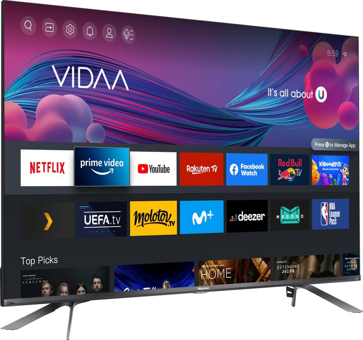 Immagine prodotto Hisense TV 50E76GQ (50 pollici) Ultra HD Smart TV Wi-Fi, Titanio (50", QLED, 4K, 2021)