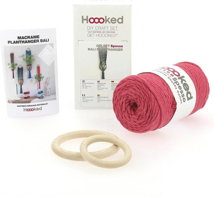Produktbild Hoooked Bastelset Makramee Blumenampel Bali Koralle