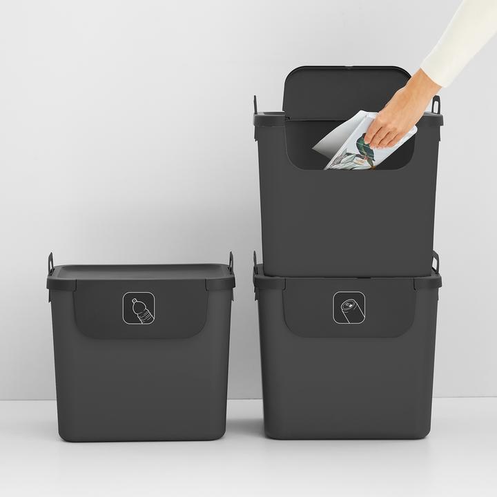 Actual product image Rotho Set of 3 recycling waste systems 30 L JIVE (90 l)