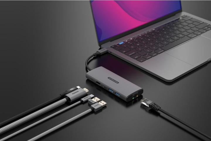 Actual product image Sitecom CN-5506 6in1 USB-C PD GEN2 MultiAda (USB-C, 6 Ports)