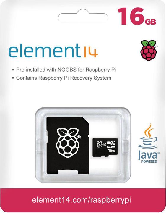 Actual product image Raspberry Pi SD card 16 GB MicroSD with Noobs OS (16 GB, microSD, U3)