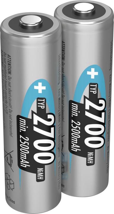 Produktbild Ansmann 1x2 Akku 2700 Mignon AA 2500 mAh (1 Stk., AA, 2700 mAh)