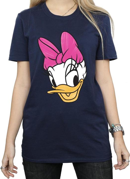 Actual product image Disney Womens/Ladies Daisy Duck Head Painted Cotton Boyfriend T-Shirt (L)