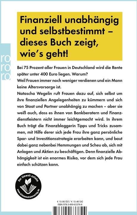 Image du produit Madame Moneypenny: Wie Frauen ihre Finanzen selbst in die Hand nehmen können (Allemand, Natascha Wegelin, 2018)