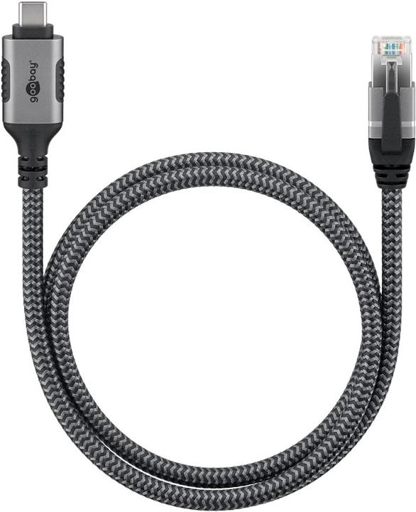 Actual product image Goobay Ethernet cable USB-C to RJ45, 5 m (USB-C, RJ45, RJ45 (1x))