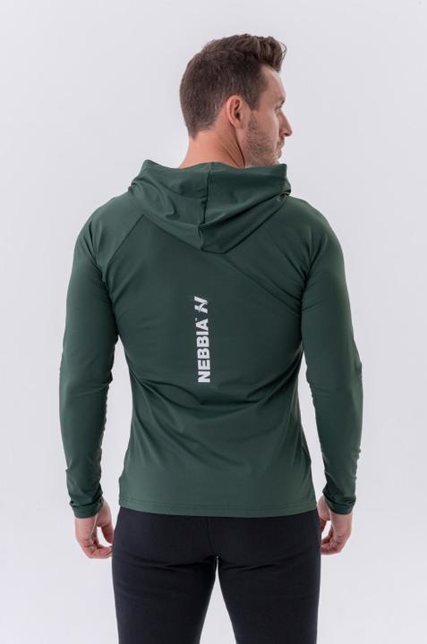 Actual product image Nebbia Long-sleeve T-shirt with a hoodie 330 dark green (XXL)