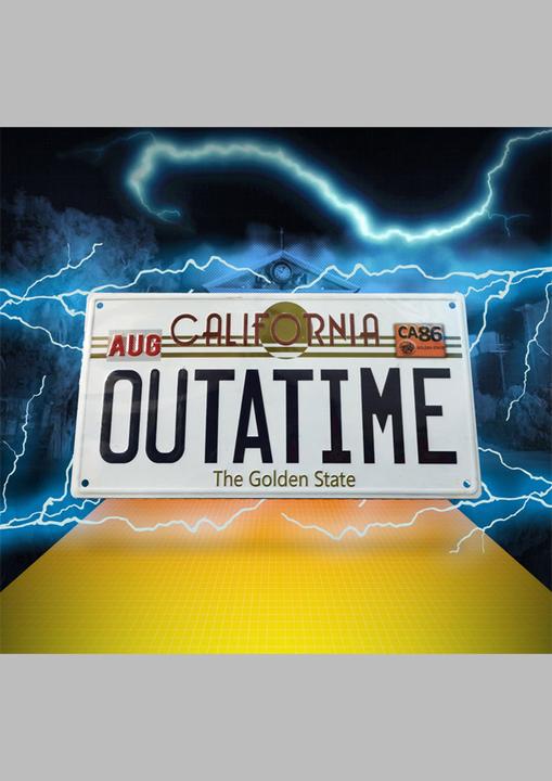 Immagine prodotto Fanattik Retour vers le Futur panneau métal plaque minéralogique Outatime