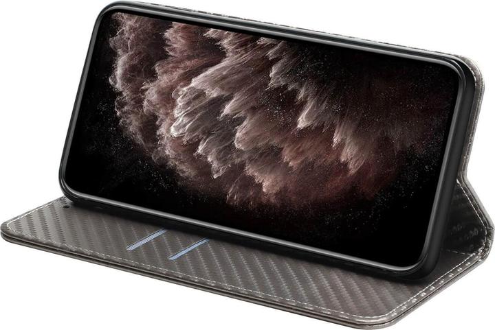 Actual product image Cover-Discount iPhone 14 Plus - Carbon Look Flip Case Cover grey (Apple iPhone 14 Plus)