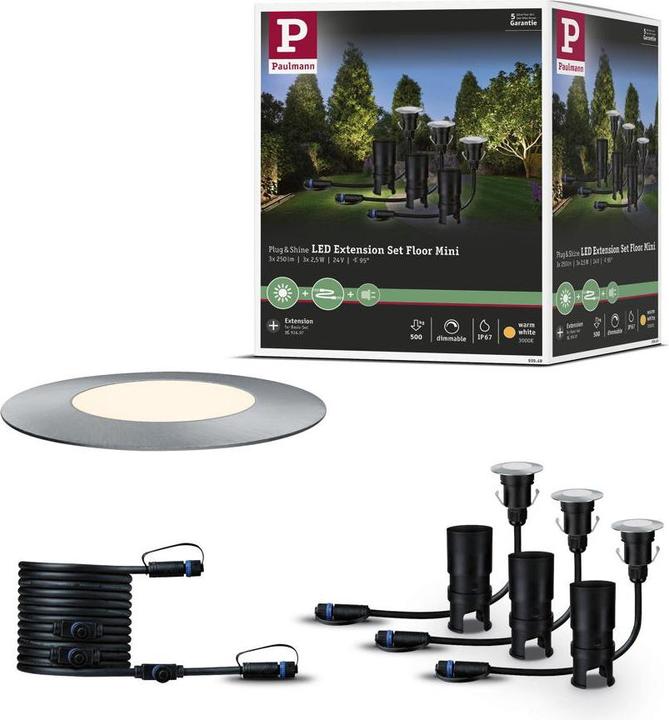 Image du produit Paulmann Set complémentaire Outdoor Plug & Shine Floor Mini (95 lm, IP65)