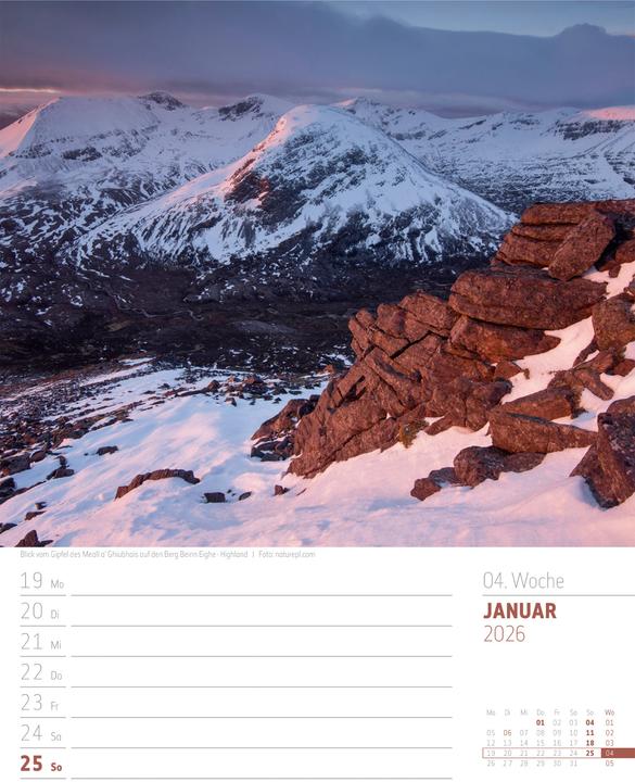 Actual product image Schottland - Zwischen Highlands und Hebriden - Wochenplaner Kalender 2026 (25 x 33 cm, Hardcover, German)