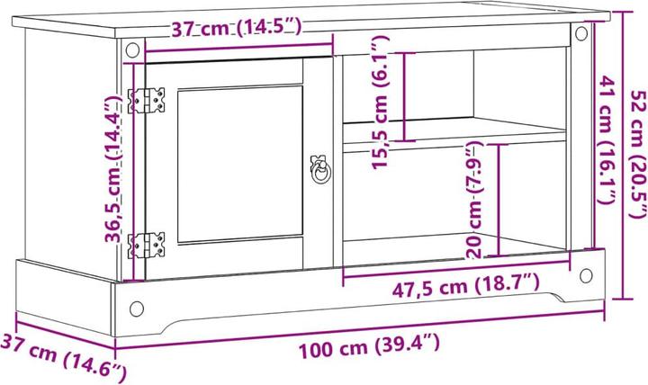 Actual product image VidaXL Brotterode-Trusetal (100 x 40 x 52 cm)