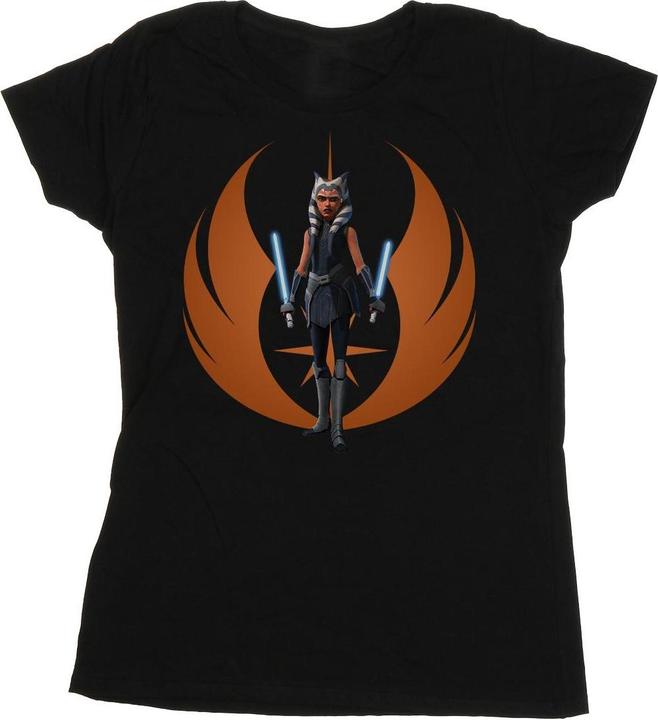 Actual product image Star Wars Womens/Ladies Clone Wars Ahsoka Rebel Pose Cotton T-Shirt (S)