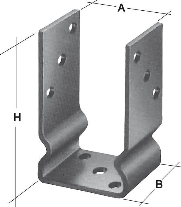 Actual product image GAH U-post support ETA-10/0210 91x150x100x60mm hot-dip galvanised for screwing on (1 pcs.)