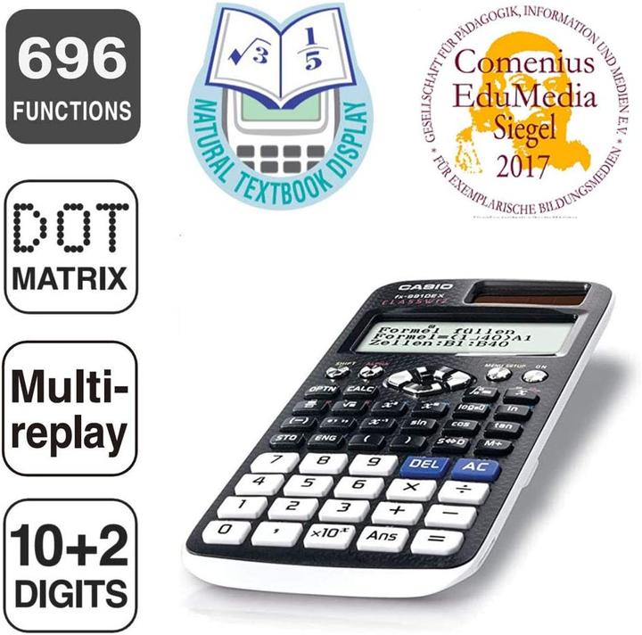 Image du produit Casio Fx-991de X (Cellules solaires, Piles)