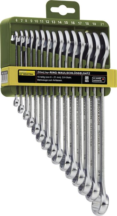 Proxxon Ring-Maulschlüssel-Satz 15teil (21 mm, 18 mm, 19 mm, 20 mm, 13 mm, 17 mm, 9 mm, 6 mm, 10  mm, 11 mm, 7 mm, 16 mm, 15 mm, 8 mm, 14 mm, 12 mm)