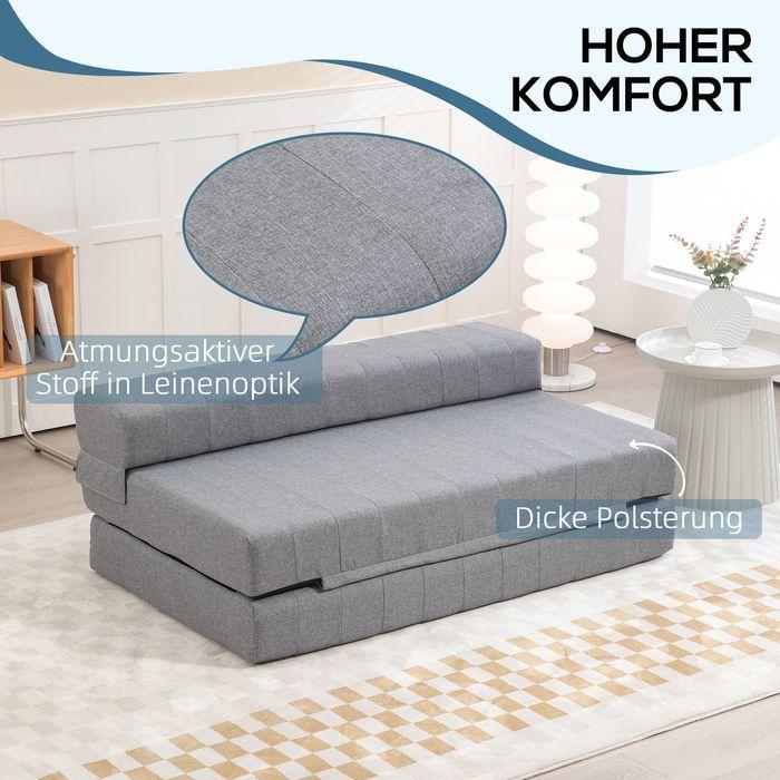 Actual product image Swisshandel24 Folding armchair with bed function, guest bed, foldable, up to 250 kg, 138x80x50 cm, grey (2 person sofa)