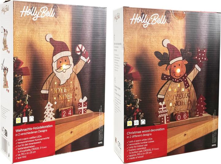 Produktbild Mojawo LED Holz Weihnachtsmann Weihnachtskalender Weihnachtsdeko Kalender