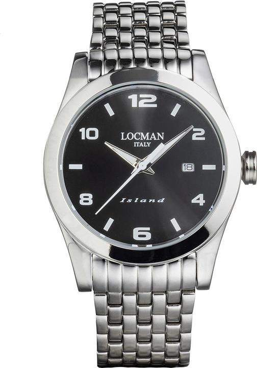 Locman Italy Herrenuhr Island schwarz Ref. 0613A (Uhr mit Schmuckstein, 40 mm)