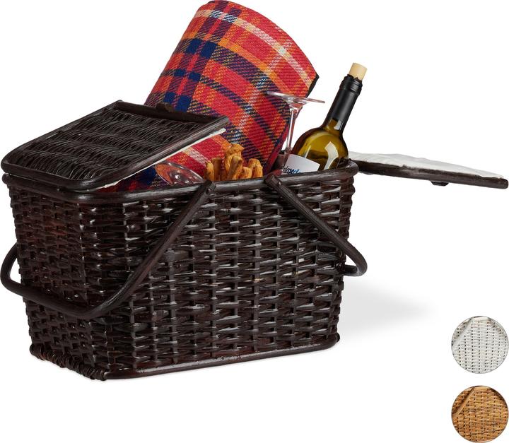Relaxdays Picnic Basket with Lids