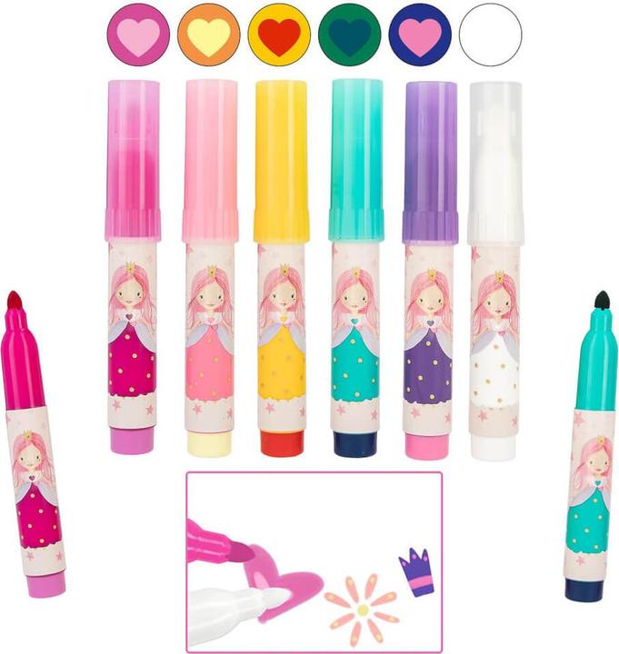 Depesche Princess Mimi - Magic Marker - (412120) (Apricot, Yellow, Delicate yellow, Lilac, Green, Blue, Pink, Rose, Red, 6 x)