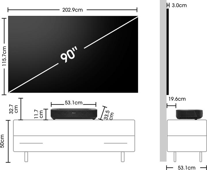 Immagine prodotto Hisense 90L5HD (4K, 2100 lm, 0.22 :1)
